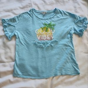 Eyeshadow girls, palm, good vibes top size 14